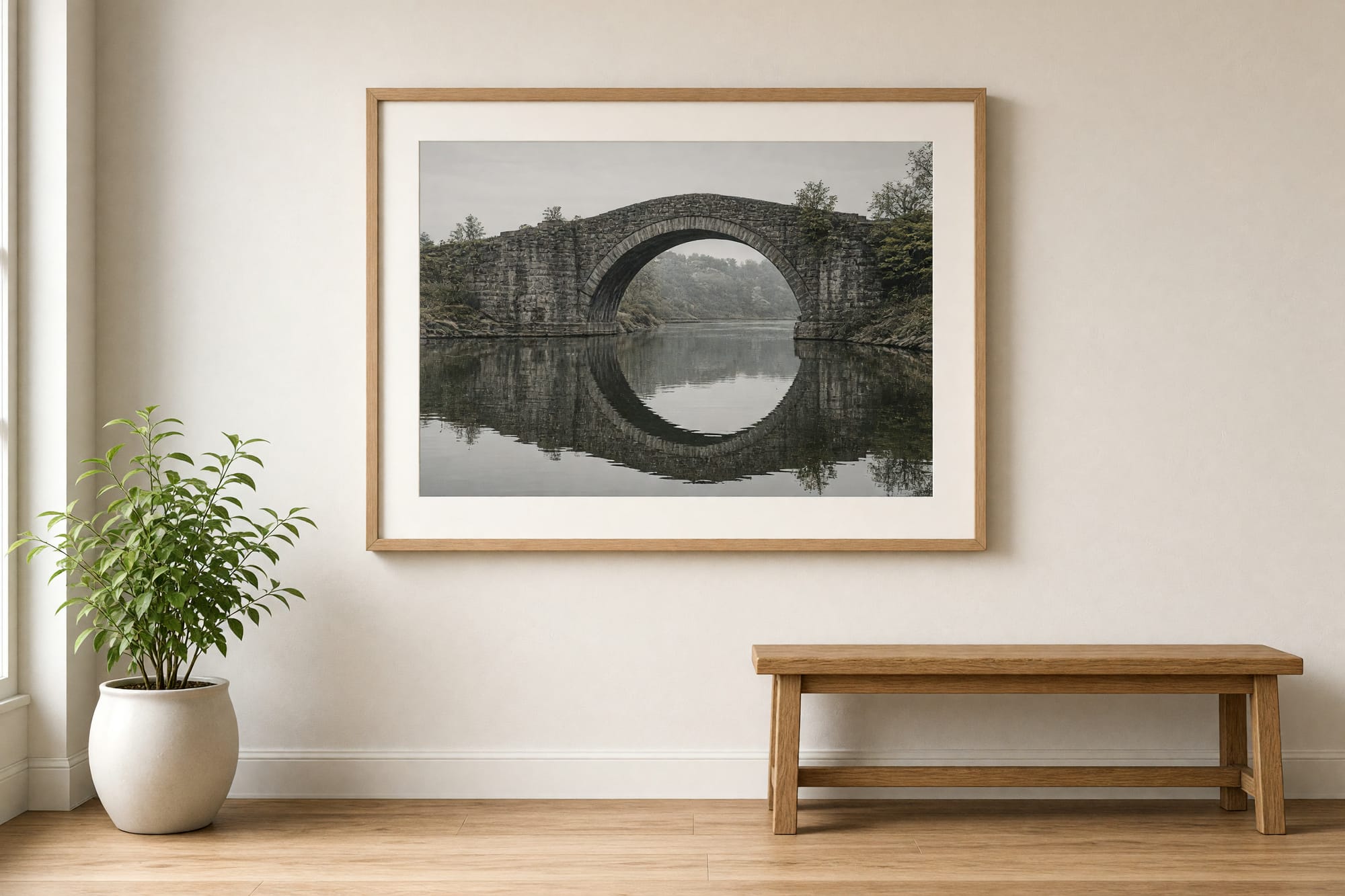 A torn deckle edge crossing the frame